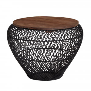 ELONE modern dohányzóasztal - fekete - 60cm