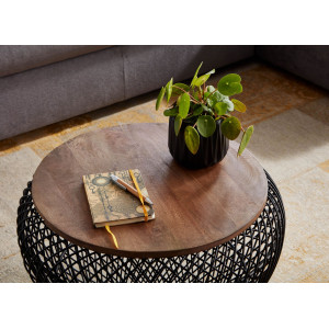 ELONE modern dohányzóasztal - fekete - 60cm