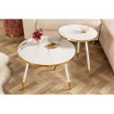 PARIS design dohányzóasztal - fehér márvány dekor