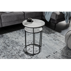ELEMENTS design márvány lerakóasztal - szürke/fekete