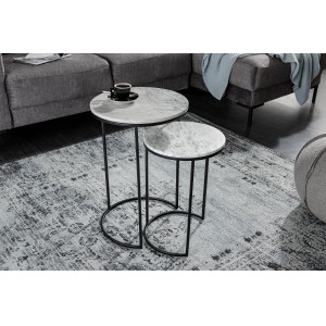 ELEMENTS design márvány lerakóasztal - szürke/fekete INVICTA