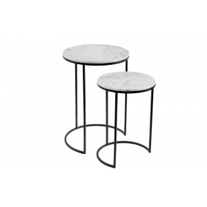 ELEMENTS design márvány lerakóasztal - szürke/fekete