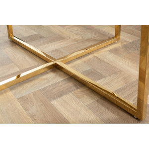 ELEGANCE modern dohányzóasztal -80cm-  fehér/arany