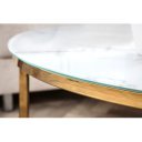 ELEGANCE modern dohányzóasztal -80cm-  fehér/arany