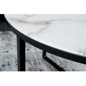 ELEGANCE modern dohányzóasztal -80cm- fehér/fekete