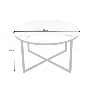 ELEGANCE modern dohányzóasztal -80cm- fehér/fekete