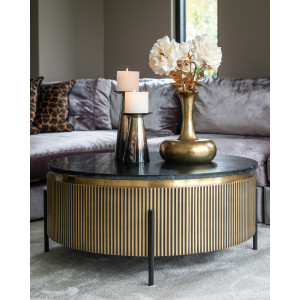 IRONVILLE ROUND exkluzív dohányzóasztal - 90cm