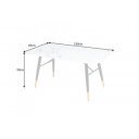 PARIS design üveg dohányzóasztal -110cm - fehér