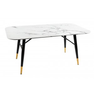 PARIS design üveg dohányzóasztal -110cm - fehér