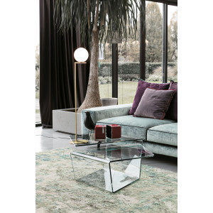 MALAPARTE exkluzív üveg dohányzóasztal - 120cm