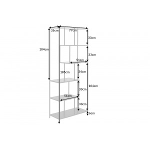SLIM LINE modern polc - 185cm - fekete