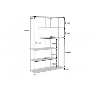 SLIM LINE -II modern polc - 185cm - fekete