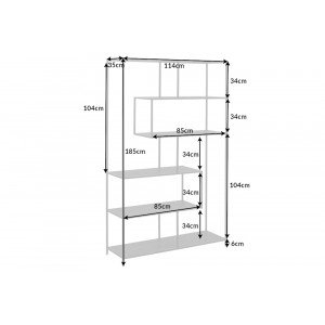 SLIM LINE -II modern polc - 185cm - fekete