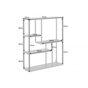 SLIM LINE modern fali polc - 90cm - fekete