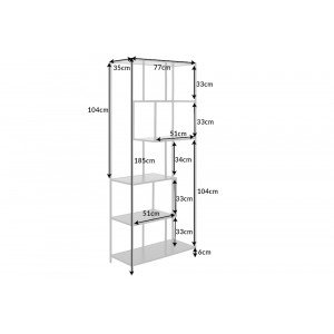 SLIM LINE modern polc - 185cm - tölgy