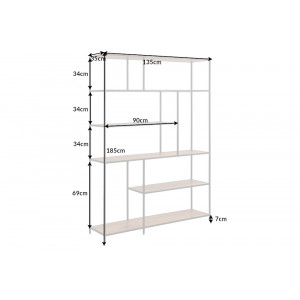 SLIM LINE -III modern polc - 185cm - tölgy
