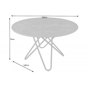 CIRCULAR design kerámialapos étkezőasztal - 120cm - antracit