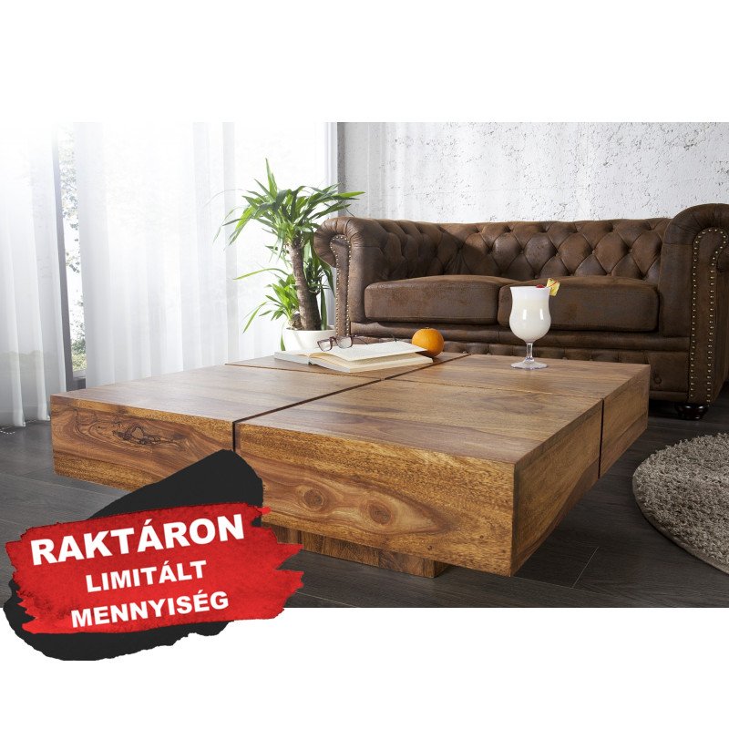 BOLT tömör rózsafa dohányzóasztal -70cm