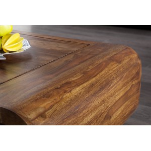 CURVED NATUR tömör rózsafa dohányzóasztal 100cm