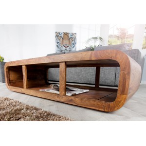 CURVED NATUR tömör rózsafa dohányzóasztal 100cm