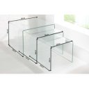 TRIZZO üveg dohányzóasztal