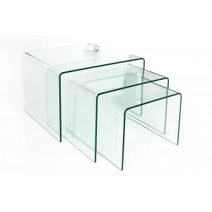 TRIZZO üveg dohányzóasztal