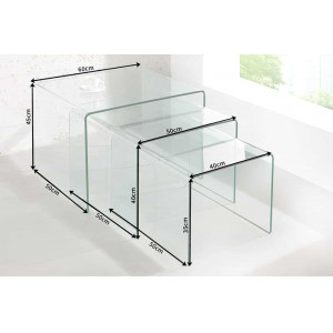 TRIZZO üveg dohányzóasztal