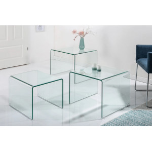 TRIZZO üveg dohányzóasztal