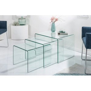 TRIZZO üveg dohányzóasztal