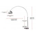 BIG BOW II - design állólámpa - 170 - 210 cm - réz