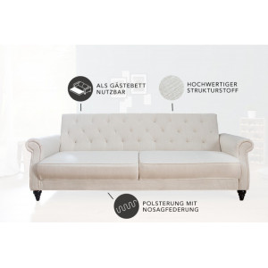MAISON BELLE modern kanapé - 220cm - beige