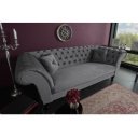 PRINCESS design bársony kanapé - 225cm - szürke