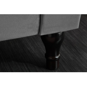 PRINCESS design bársony kanapé - 225cm - szürke