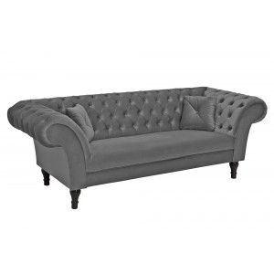 PRINCESS design bársony kanapé - 225cm - szürke