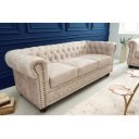 CHESTERFIELD design bársony kanapé - 200cm - beige