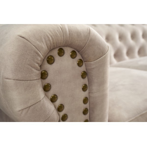CHESTERFIELD design bársony kanapé - 200cm - beige