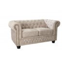 CHESTERFIELD design bársony kanapé - 150cm - beige