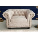 CHESTERFIELD design bársony fotel - beige