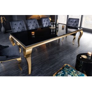 MODERN BAROCK exkluzív étkezőasztal - 180/200cm - fekete/arany Étkezőasztalok