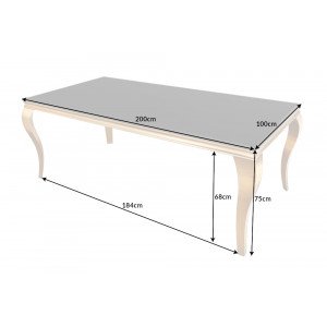 MODERN BAROCK exkluzív étkezőasztal - 180/200cm - fekete/arany