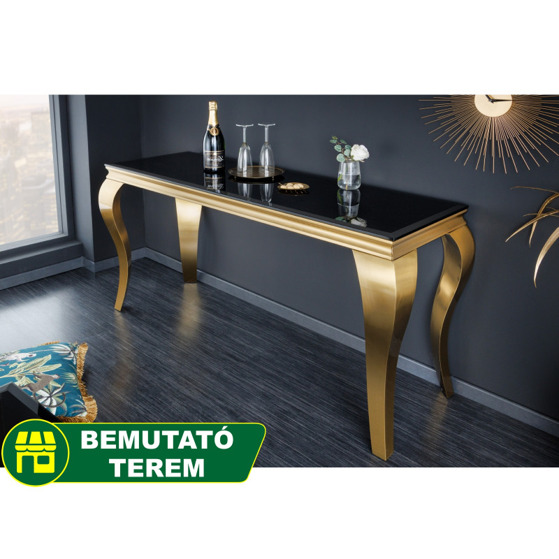 MODERN BAROCK exkluzív konzolasztal - 140cm - fekete/arany