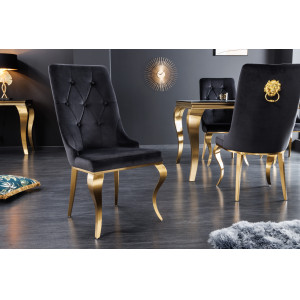 MODERN BAROCK LION design szék - fekete/arany INVICTA