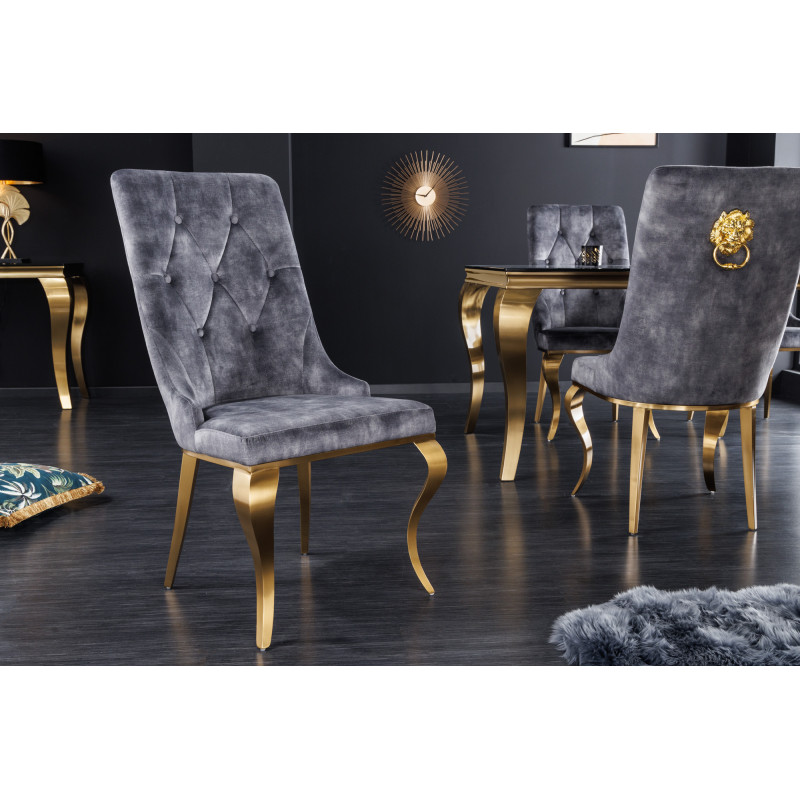 MODERN BAROCK design szék - szürke/arany