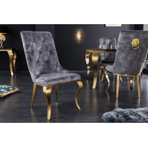 MODERN BAROCK design szék - szürke/arany INVICTA