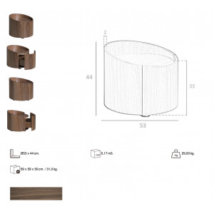 MARTÍN design éjjeliszekrény - dió