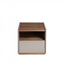 NAVES modern éjjeliszekrény - dió/szürke