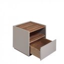 NAVES modern éjjeliszekrény - dió/szürke