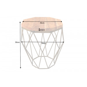 DIAMOND modern akácfa lerakóasztal - 50cm