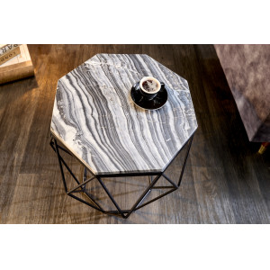 DIAMOND modern márvány lerakóasztal - szürke