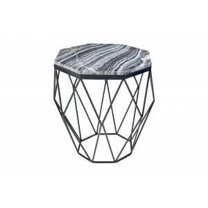 DIAMOND modern márvány lerakóasztal - szürke